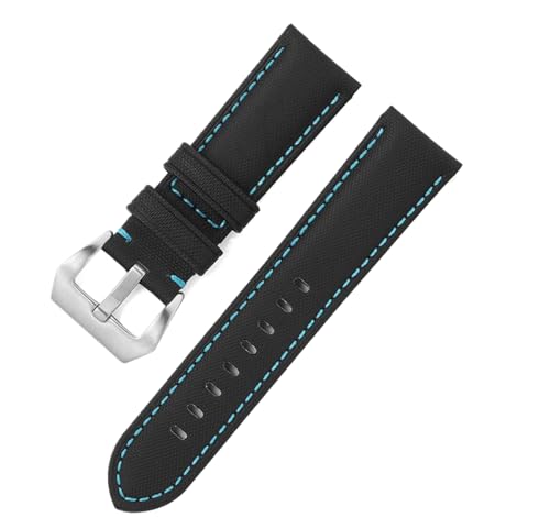 Bihahyj Uhrenarmband Nylon Casual Uhrenarmband 20mm bis 26mm, Farbe 3 Schwarz, 26 mm von Bihahyj