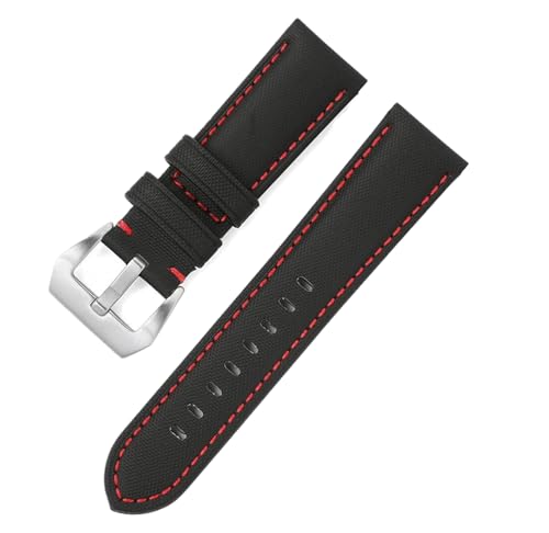 Bihahyj Uhrenarmband Nylon Casual Uhrenarmband 20mm bis 26mm, Farbe 5 Schwarz, 26 mm von Bihahyj