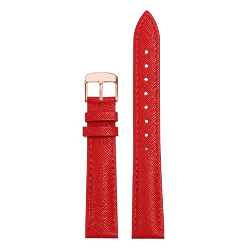 Bihahyj Uhrenarmband Rot Echtleder Armband 12mm-24mm, Farbe 5, 23 mm von Bihahyj