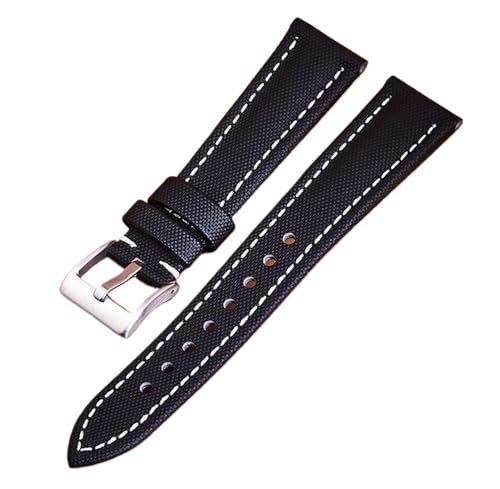 Bihahyj Uhrenarmband Vielseitige Nylon-Canvas-Armbänder 18mm-24mm, Farbe 15, 24 mm von Bihahyj