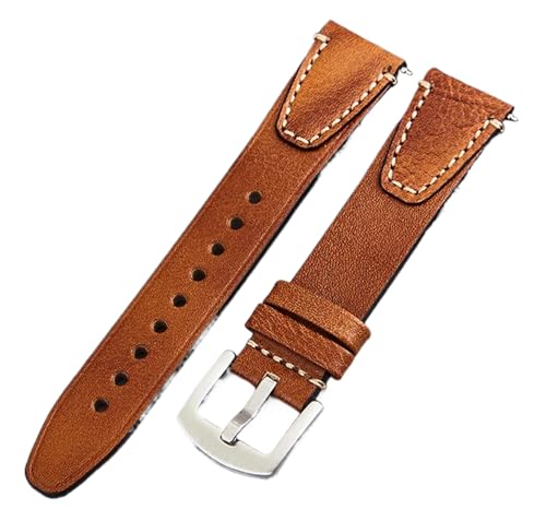 Bihahyj Uhrenarmband aus echtem Leder, 18mm/20mm/22mm, Schnellverschluss, Farbe 3 Schwarz, 20 mm von Bihahyj