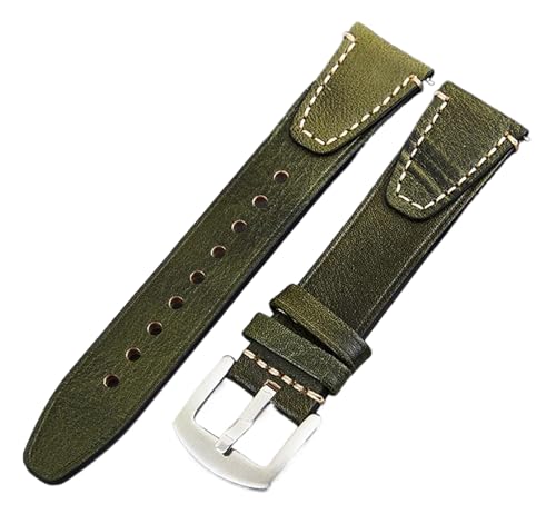 Bihahyj Uhrenarmband aus echtem Leder, 18mm/20mm/22mm, Schnellverschluss, Farbe 4 Schwarz, 18 mm von Bihahyj