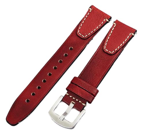 Bihahyj Uhrenarmband aus echtem Leder, 18mm/20mm/22mm, Schnellverschluss, Farbe 6 Schwarz, 18 mm von Bihahyj