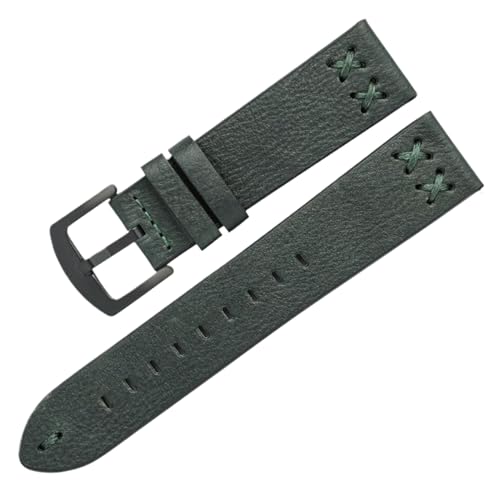 Bihahyj Uhrenarmband aus echtem Leder, 20mm/22mm, Schnellverschluss, Farbe 3 Schwarz, 20 mm von Bihahyj