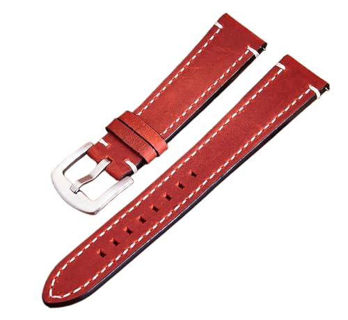 Bihahyj Uhrenarmband aus echtem Leder, Schnellverschluss, 18–24mm, Farbe 10 Schwarz, 22 mm von Bihahyj