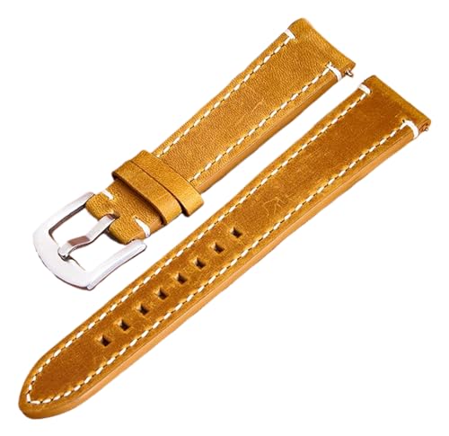 Bihahyj Uhrenarmband aus echtem Leder, Schnellverschluss, 18–24mm, Farbe 6 Schwarz, 18 mm von Bihahyj