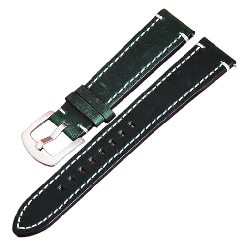 Bihahyj Uhrenarmband aus echtem Leder, Schnellverschluss, 18–24mm, Farbe 7 Schwarz, 22 mm von Bihahyj