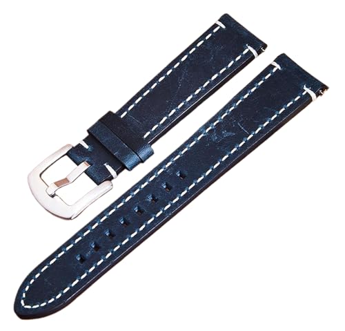 Bihahyj Uhrenarmband aus echtem Leder, Schnellverschluss, 18–24mm, Farbe 8 Schwarz, 24 mm von Bihahyj