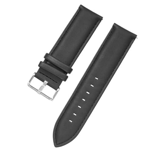 Bihahyj Uhrenarmband aus echtem Leder in den Größen 18mm, 20mm, 22mm, 24mm, 26mm, Farbe 1 Schwarz, 26 mm von Bihahyj