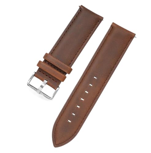 Bihahyj Uhrenarmband aus echtem Leder in den Größen 18mm, 20mm, 22mm, 24mm, 26mm, Farbe 4 Schwarz, 18 mm von Bihahyj