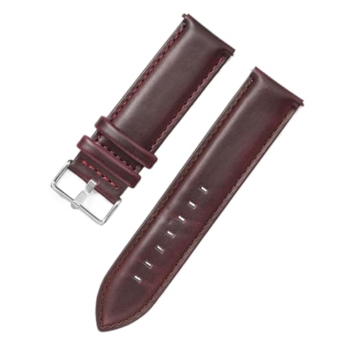 Bihahyj Uhrenarmband aus echtem Leder in den Größen 18mm, 20mm, 22mm, 24mm, 26mm, Farbe 5 Schwarz, 20 mm von Bihahyj