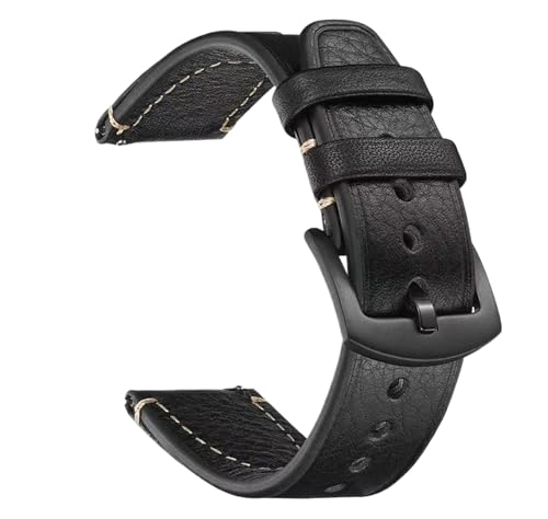 Bihahyj Uhrenarmband aus echtem Leder mit Schnellverschluss, 18mm/20mm/22mm, Farbe 1 Schwarz, 22 mm Bihahyj Uhrenarmband aus echtem Leder mit Schnellverschluss, 18mm/20mm/22mm, Farbe 1 Schwarz, 22 mm von Bihahyj
