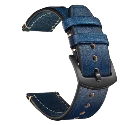 Bihahyj Uhrenarmband aus echtem Leder mit Schnellverschluss, 18mm/20mm/22mm, Farbe 3 Schwarz, 22 mm von Bihahyj