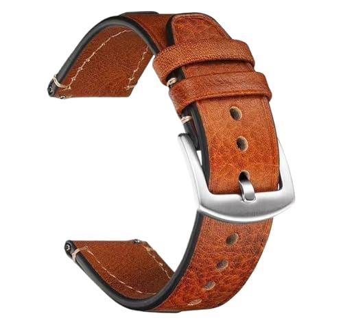 Bihahyj Uhrenarmband aus echtem Leder mit Schnellverschluss, 18mm/20mm/22mm, Farbe 5 Schwarz, 22 mm von Bihahyj