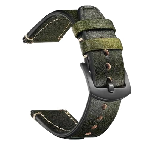 Bihahyj Uhrenarmband aus echtem Leder mit Schnellverschluss, 18mm/20mm/22mm, Farbe 6 Schwarz, 18 mm von Bihahyj