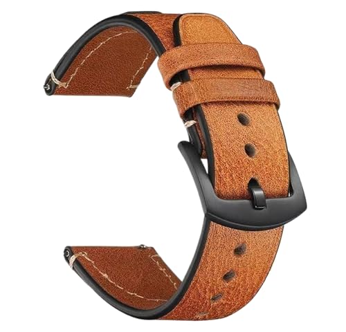 Bihahyj Uhrenarmband aus echtem Leder mit Schnellverschluss, 18mm/20mm/22mm, Farbe 7 Schwarz, 18 mm von Bihahyj