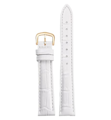 Bihahyj Weißes Lederuhrenarmband 10mm-24mm, Farbe 11, 24mm von Bihahyj