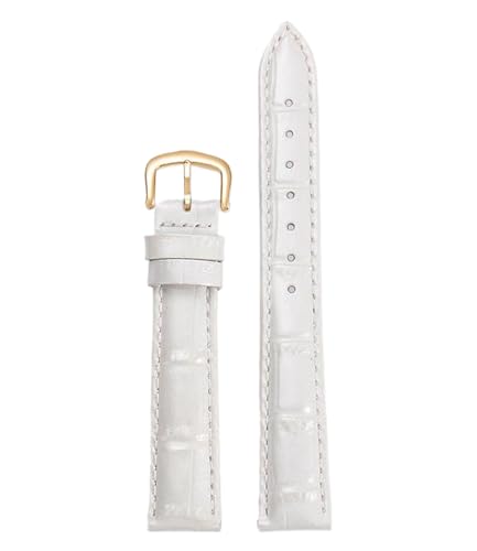 Bihahyj Weißes Lederuhrenarmband 10mm-24mm, Farbe 8, 12mm von Bihahyj