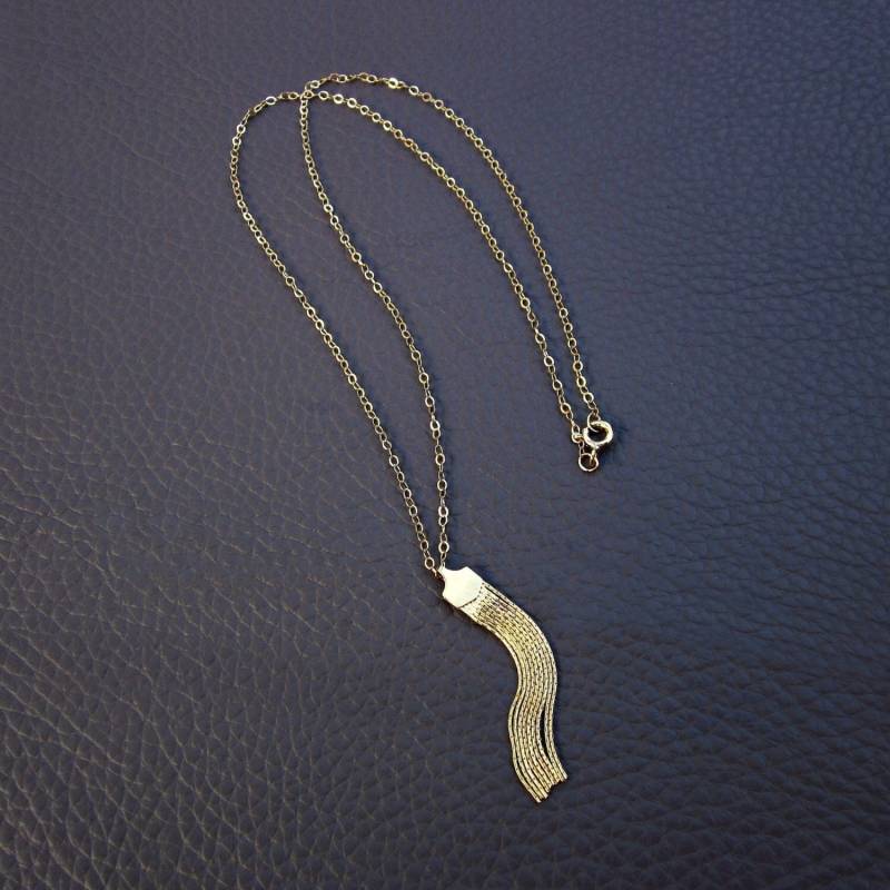 14K Gold Fill Quaste Zarter Fransenanhänger von Bihls