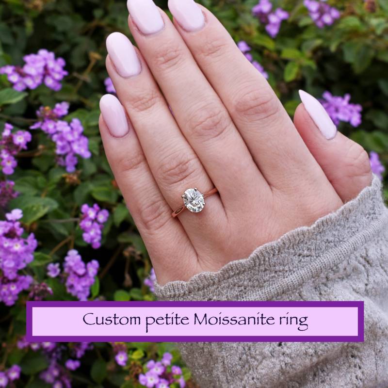 Ovaler Moissanit Solitär Ring 585Er Gold Oder 925Er Silber von Bihls