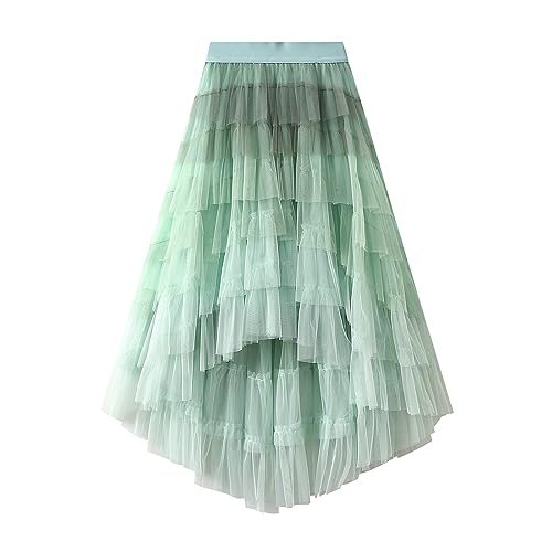 Damen Faltenrock Lang Tüllrock Hohe Taille Vintage Elegant Weiche Elastische Taille Unregelmäßig Maxirock Casual Party Sommerrock Tütü Midi Röcke M Damen Faltenrock Lang Tüllrock Hohe Taille Vintage Elegant Weiche Elastische Taille Unregelmäßig Maxirock Casual Party Sommerrock Tütü Midi Röcke M von BiilyLi