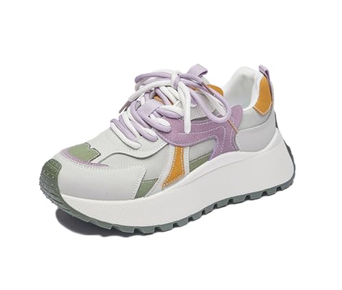 Damen Niedliche Bequeme Plateau Sneaker Leicht Turnschuhe Campus Atmungsaktive Schuhe rutschfeste Lila 37 von BiilyLi