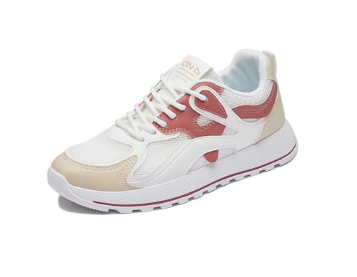 BiilyLi Damen Atmungsaktive Plateau Sneaker Y2K Leicht Turnschuhe Bequeme rutschfeste Schuhe Red 39 von BiilyLi