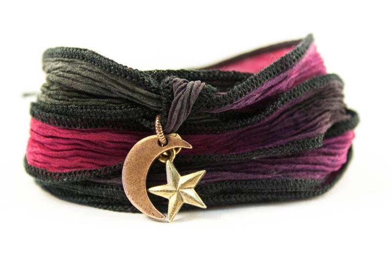 Mond Und Sterne Schmuck, Seidenpackung Armband, Inspirierende Handgefertigt in Amerika, Boho-Festival-Schmuck von BijouBands