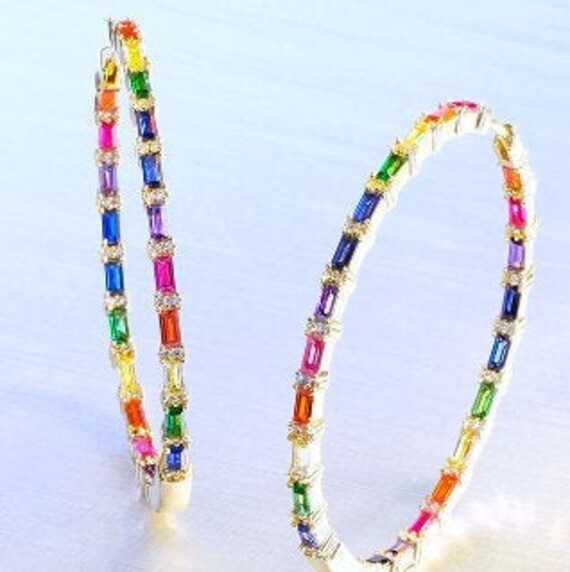Rainbow Hoops Gold von BijouBlissJewellery