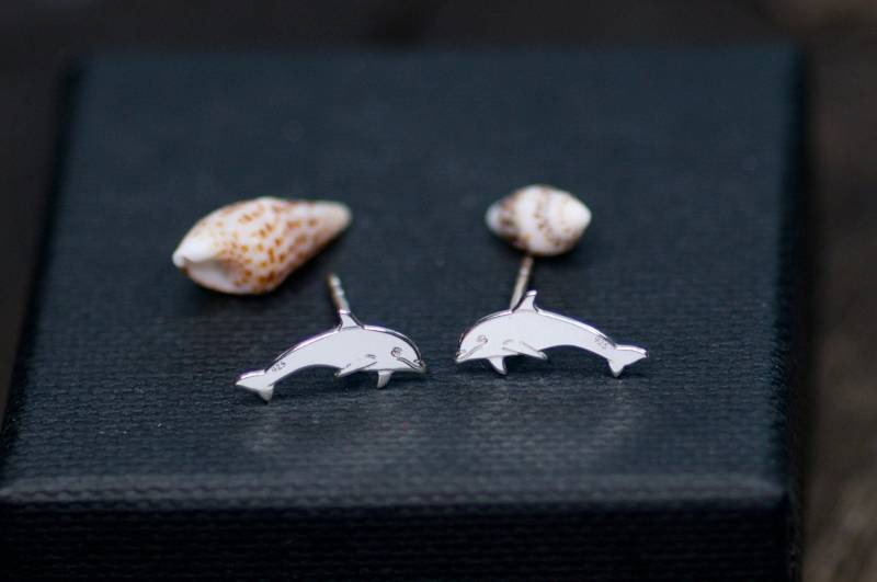Kleine Delphin Ohrringe Für Mädchen, Sterling Silber Niedlichen Ohrstecker, Tier Tierliebhaber Sie von BijouMadeForYou