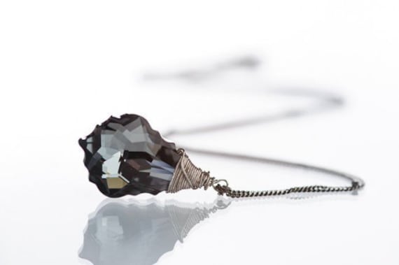 Silber Nacht Barock Halskette Swarovski Schmuck Dunkel Jeden Tag Mode Kristall Geschenk Für Schwester von BijouMadeForYou