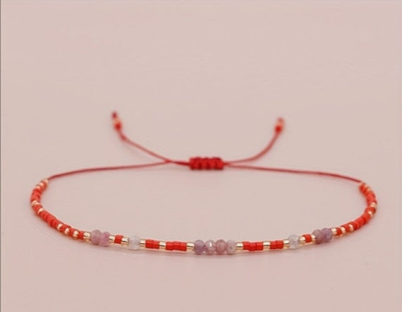 1 Stück Mini Saatperlen Seil Armband Einstellbare Boho Hand String Schmuck in Rot Für Frauen Mädchen Mutter Geschenk Valentinstag Ostern von Bijoui8Xpress