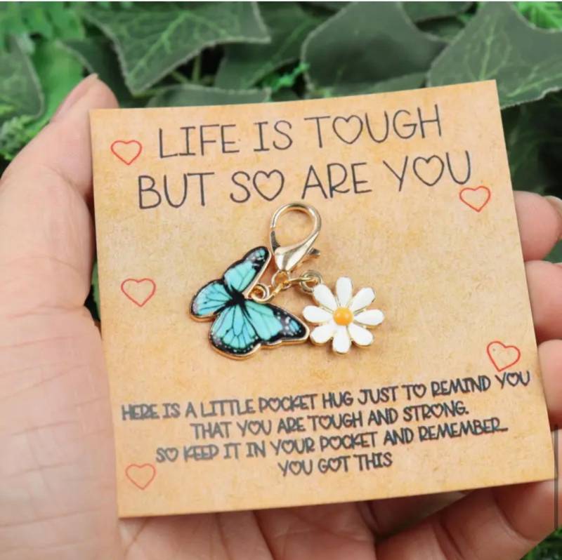 Schlüsselanhänger Mit Emaille-Schmetterling Und Inspirierender Botschaft - Perfektes Geschenk Für Jeden, Ideal Geburtstag, Neujahr von Bijoui8Xpress