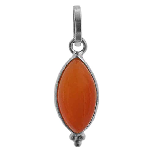 Bijoux et Objets - Anhänger Karneol aus massivem Sterling-Silber 925 – Maße des Steins 6 x 12 mm, Sterling-Silber, Karneol Bijoux et Objets - Anhänger Karneol aus massivem Sterling-Silber 925 – Maße des Steins 6 x 12 mm, Sterling-Silber, Karneol von Bijoux et Objets