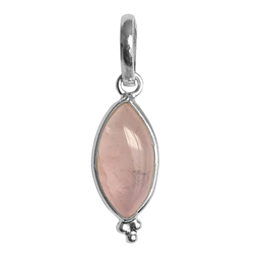 Bijoux et Objets - Anhänger Rosenquarz aus massivem Sterling-Silber 925 – Maße des Steins 6 x 12 mm, Sterling-Silber Edelstein Sterling Silber, Quarz Bijoux et Objets - Anhänger Rosenquarz aus massivem Sterling-Silber 925 – Maße des Steins 6 x 12 mm, Sterling-Silber Edelstein Sterling Silber, Quarz von Bijoux et Objets