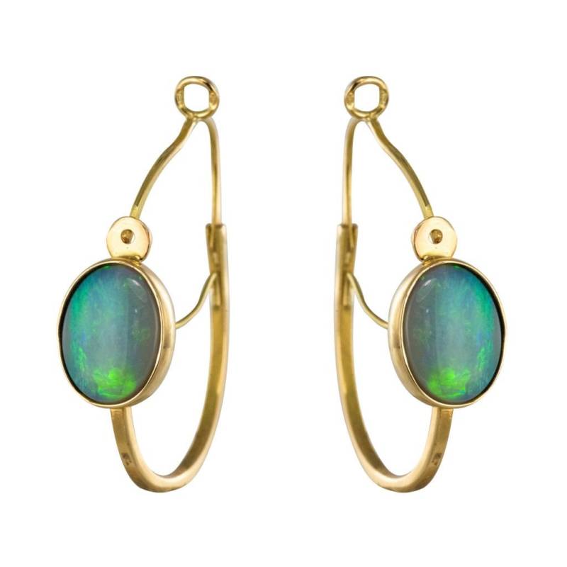 Opal-Poissarde-Ohrringe 18 Karat Gelbgold Romantisch Modern Napoleon Iii von BijouxBaume