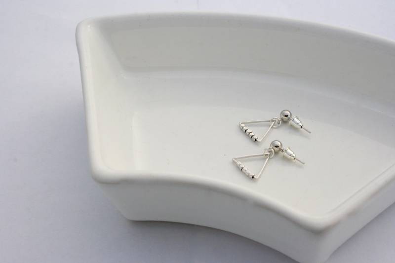 Boho-Ohrring Für Damen, Silbernes Oder Goldenes Dreieck Und Runder Silberner Goldener Ohrstecker. - Bo16- -Goldohrring von BijouxBoucleDor