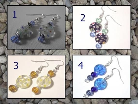Ohrringe Aus Millefiori-Glasperlen in Verschiedenen Farben Als Geschenk Zum Valentinstag Ohrringe Aus Millefiori-Glasperlen in Verschiedenen Farben Als Geschenk Zum Valentinstag von BijouxBoutonsTrieux