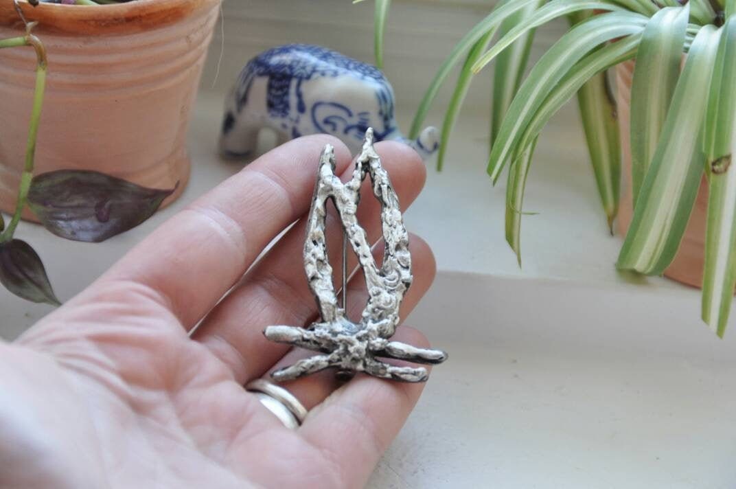 Vintage Jugendstil Brosche Retro Schmuck Inspirational Fire Silver Signiert Registriert Dlh Seltene Signierte Montreal Quebec Kanada von BijouxCarcajou