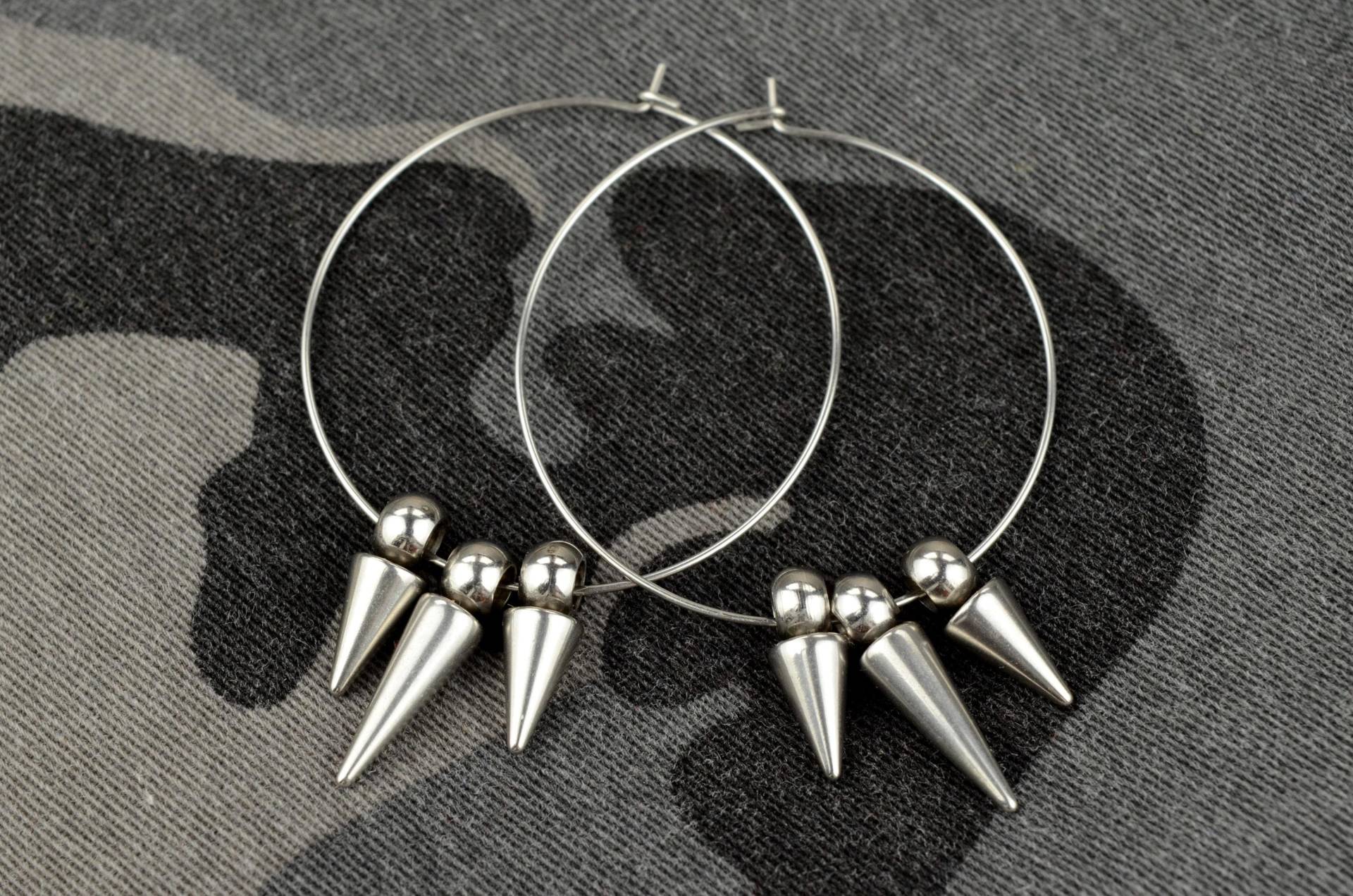 Große Creolen Punk Stacheln Edelstahl Gothic Chirurgenstahl 40 Mm 4 cm Große Creolen Punk Stacheln Edelstahl Gothic Chirurgenstahl 40 Mm 4 cm von BijouxDePartout