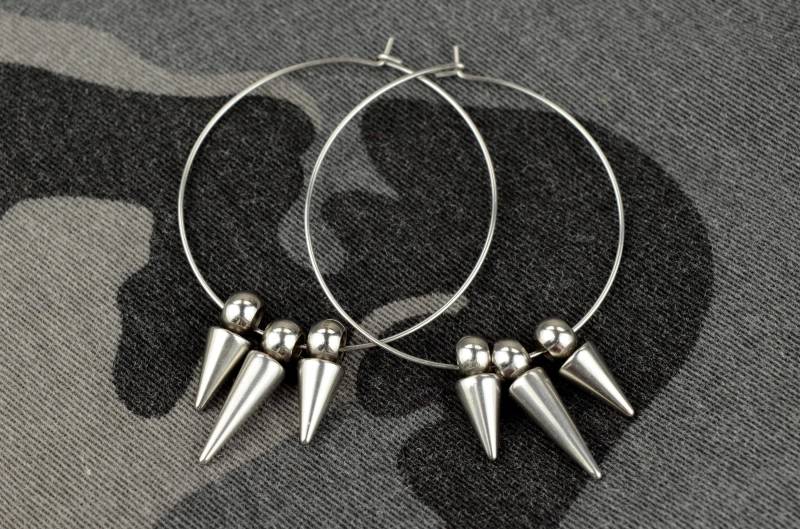 Große Creolen Punk Stacheln Edelstahl Gothic Chirurgenstahl 40 Mm 4 cm Große Creolen Punk Stacheln Edelstahl Gothic Chirurgenstahl 40 Mm 4 cm von BijouxDePartout