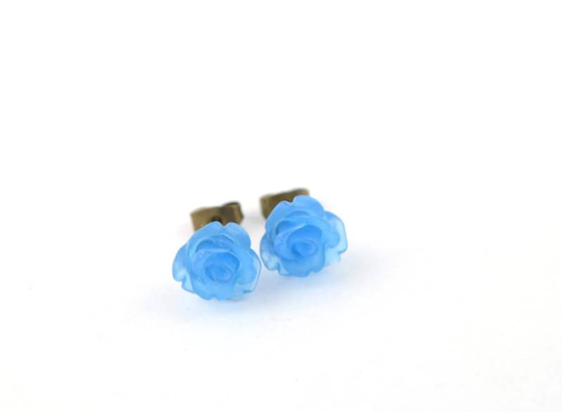 Ohrstecker Rose Rot Blau Lila Türkis Bronze 10 Mm Ohrstecker Rose Rot Blau Lila Türkis Bronze 10 Mm von BijouxDePartout