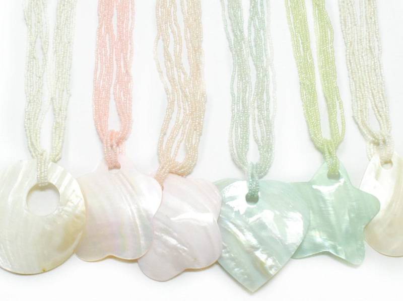 5 Verschiedene Halsketten Aus Echtem Perlmutt, Perlenkette von BijouxDeclic