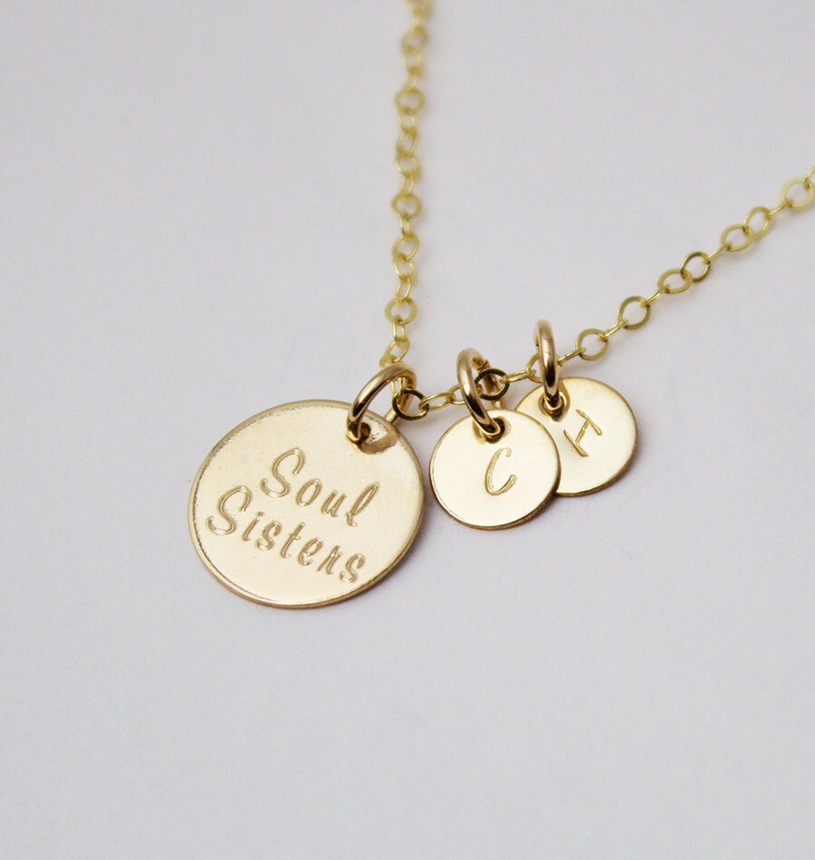 Personalisierte Schwesternkette Mit Plättchen, Gold Fill, Gravur, Sterlingsilber Personalisierte Schwesternkette Mit Plättchen, Gold Fill, Gravur, Sterlingsilber von BijouxMEE