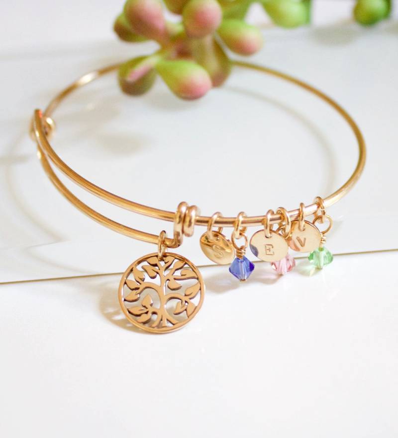 Personalisierter Baum Des Lebens Armreif 14K Gold Filled Familienarmband von BijouxMEE