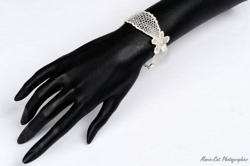 Schmuck-Hochzeit Armband "Ines" Spitze Spule von BijouxPauletteDerive
