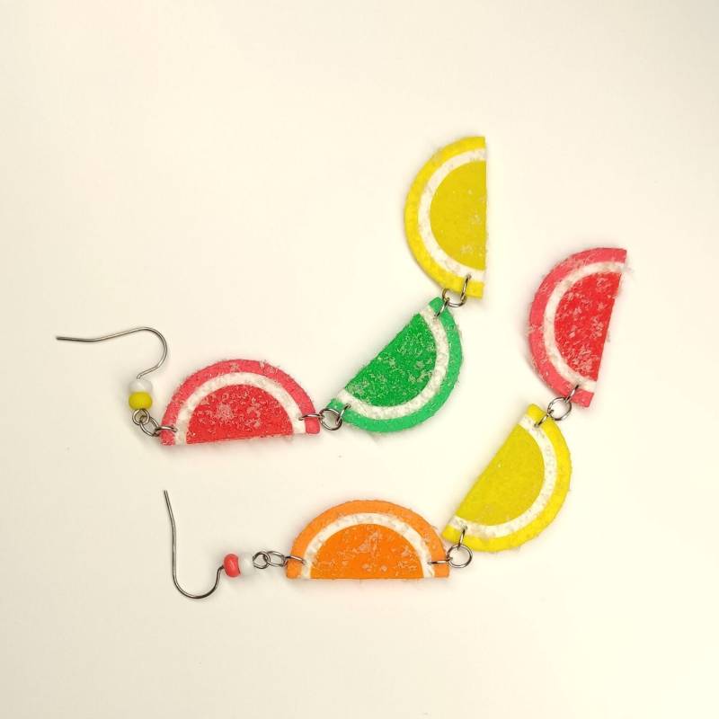 Citrus Candy Ohrringe Handgefertigte Jelly Fruchtscheibchen Aus Polymer Clay von BijouxRI