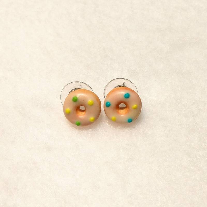 Handgemachte Gefrostete Donut-Ohrstecker Kleine Lebensmittel-Ohrringe Aus Polymer Clay von BijouxRI