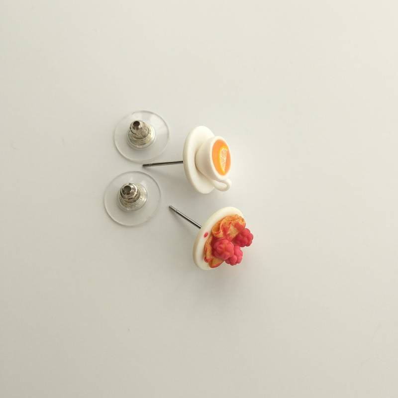 Handgemachte Ohrringe Teetasse & Pfannkuchen von BijouxRI