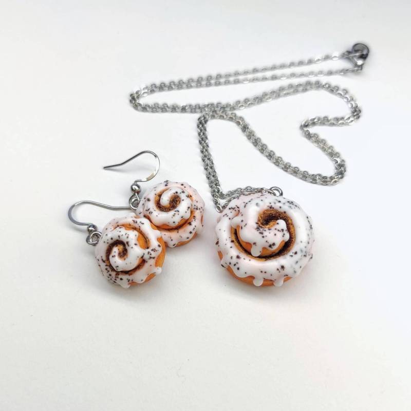 Handgemachte Zimtschnecken Schmuck Aus Polymer Clay Ohrringe Oder Kette von BijouxRI